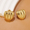 Wholesale Stainless Steel Heart Shape Geometric Stamped Earrings For Women