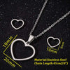 Wholesale Stainless Steel Heart Shape Light Luxury Style Jewelry Set With Electroplating Treatment Including Necklace And Earrings