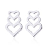 Wholesale Stainless Steel Heart Shape Light Luxury Style Jewelry Set With Electroplating Treatment Including Necklace And Earrings