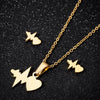 Wholesale Stainless Steel Heart Shape Light Luxury Style Jewelry Set With Electroplating Treatment Including Necklace And Earrings