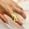Wholesale Stainless Steel Heart Shape Luxury Niche Natural Style Electroplated Ring Jewelry