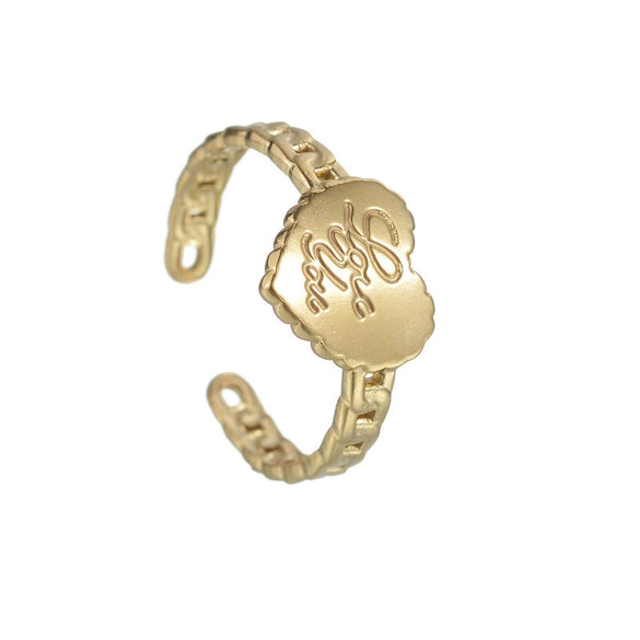 Wholesale Stainless Steel Heart Shape Open Ring For Couple Electroplated Light Luxury Trendy Style