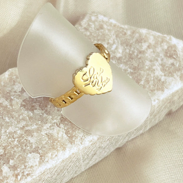 Wholesale Stainless Steel Heart Shape Open Ring For Couple Electroplated Light Luxury Trendy Style
