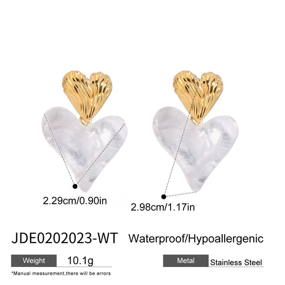 Wholesale Stainless Steel Heart Shape Pendant Earrings With Love Pattern And Electroplating Design