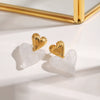 Wholesale Stainless Steel Heart Shape Pendant Earrings With Love Pattern And Electroplating Design