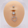 Wholesale Stainless Steel Heart Shape Pendant Navel Ring Jewelry With Electroplating