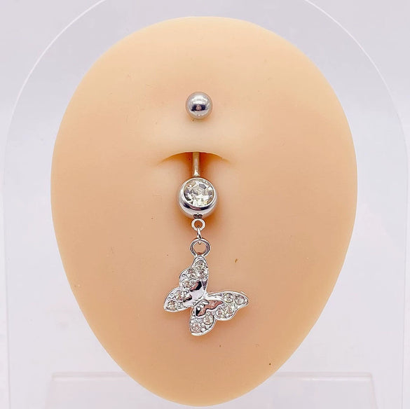 Wholesale Stainless Steel Heart Shape Pendant Navel Ring Jewelry With Electroplating