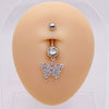 Wholesale Stainless Steel Heart Shape Pendant Navel Ring Jewelry With Electroplating