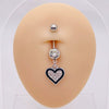 Wholesale Stainless Steel Heart Shape Pendant Navel Ring Jewelry With Electroplating