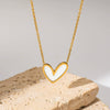 Wholesale Stainless Steel Heart Shape Pendant Necklace For Women With Electroplating And Minimalist Style