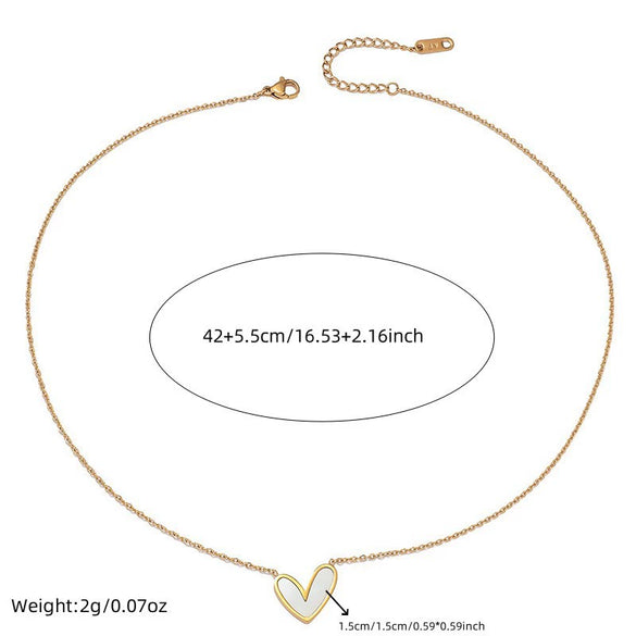 Wholesale Stainless Steel Heart Shape Pendant Necklace For Women With Electroplating And Minimalist Style