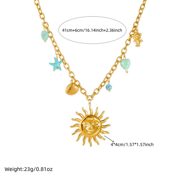 Wholesale Stainless Steel Heart Shape Pendant Necklace Gold Plated Electroplated For Women