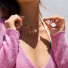 Wholesale Stainless Steel Heart Shape Pendant O Word Chain Necklace With Electroplating And Light Luxury Style For Women