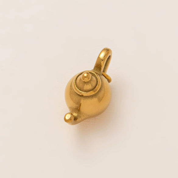 Wholesale Stainless Steel Heart Shape Pendant Teapot Biscuit Love Style Electroplated With 18K Gold Color