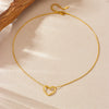 Wholesale Stainless Steel Heart Shape Snake Bone Chain Necklace Polished Electroplated For Women Fashion Style