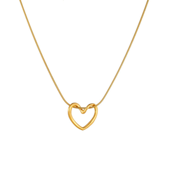 Wholesale Stainless Steel Heart Shape Snake Bone Chain Necklace Polished Electroplated For Women Fashion Style