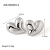 Wholesale Stainless Steel Heart Shape Vacuum Plated Women's Love Earrings Gold And Silver Double Color
