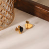 Wholesale Stainless Steel Heart Shaped And Geometric Pattern Electroplated Women's Earrings