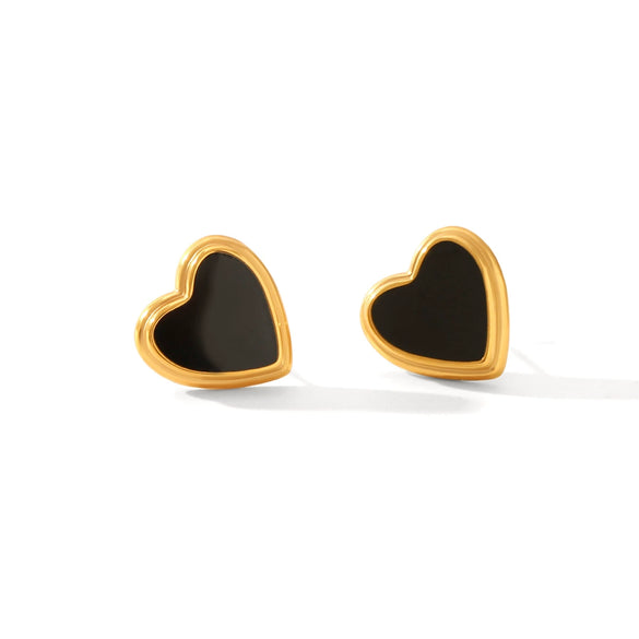 Wholesale Stainless Steel Heart Shaped And Geometric Pattern Electroplated Women's Earrings