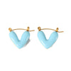 Wholesale Stainless Steel Heart Shaped And Patterned Electroplated Women's Earrings