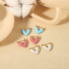 Wholesale Stainless Steel Heart Shaped And Patterned Electroplated Women's Earrings