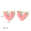 Wholesale Stainless Steel Heart Shaped And Patterned Electroplated Women's Earrings