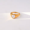 Wholesale Stainless Steel Heart Shaped Cast Electroplated Diamond Couple Rings Elegant Fashionable Retro And Versatile