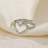 Wholesale Stainless Steel Heart Shaped Electroplated Women's Love Ring