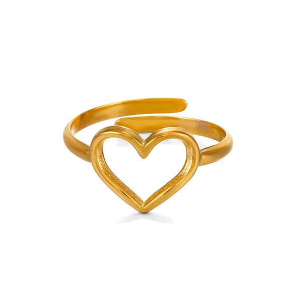 Wholesale Stainless Steel Heart Shaped Electroplated Women's Love Ring