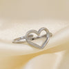 Wholesale Stainless Steel Heart Shaped Electroplated Women's Love Ring