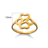 Wholesale Stainless Steel Heart Shaped Geometric Hollow Gold Plated Unisex Ring