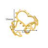 Wholesale Stainless Steel Heart Shaped Geometric Open Ring For Women Simple Style With Electroplating