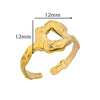 Wholesale Stainless Steel Heart Shaped Geometric Open Ring For Women Simple Style With Electroplating
