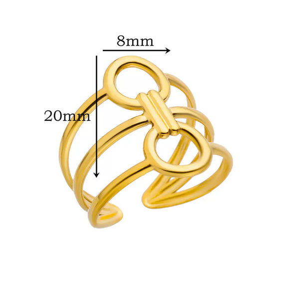 Wholesale Stainless Steel Heart Shaped Geometric Open Ring For Women Simple Style With Electroplating