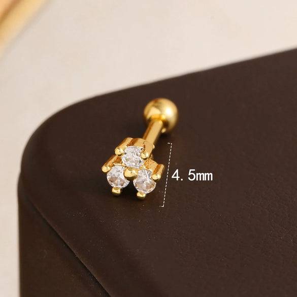 Wholesale Stainless Steel Heart Shaped Geometric Style Electroplating Women's Ear Bone Nails