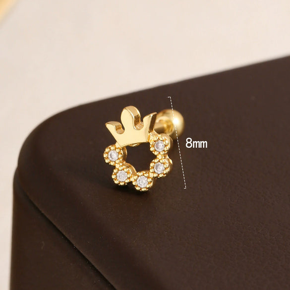 Wholesale Stainless Steel Heart Shaped Geometric Style Electroplating Women's Ear Bone Nails