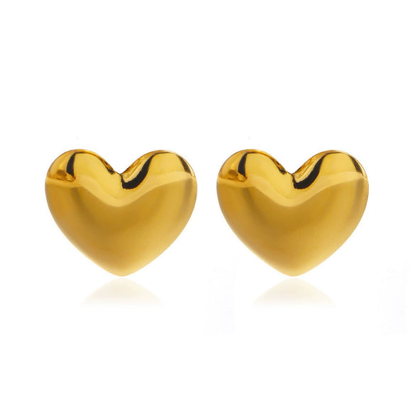 Wholesale Stainless Steel Heart Shaped Hand Polished And Electroplated Love Earrings For Women Hip Hop Style