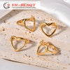 Wholesale Stainless Steel Heart Shaped 18K Gold Plated Women's Minimalist Ring