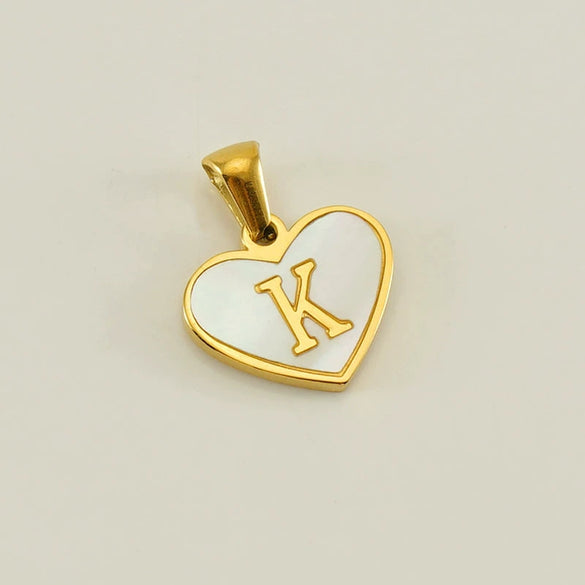 Wholesale Stainless Steel Heart Shaped Letter Pendant Clavicle Chain With Electroplating
