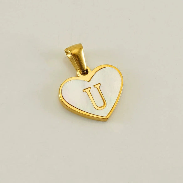 Wholesale Stainless Steel Heart Shaped Letter Pendant Clavicle Chain With Electroplating