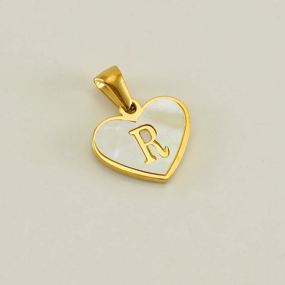 Wholesale Stainless Steel Heart Shaped Letter Pendant Clavicle Chain With Electroplating