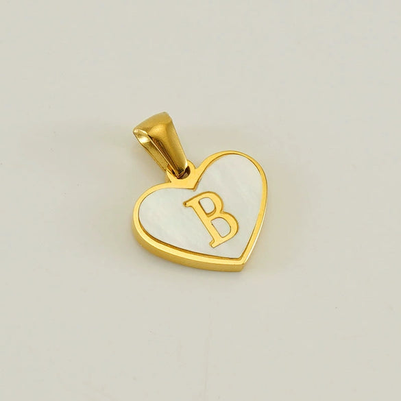 Wholesale Stainless Steel Heart Shaped Letter Pendant Clavicle Chain With Electroplating