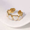 Wholesale Stainless Steel Heartd Love Dripping Oil Open Ring For Women With Electroplating Process