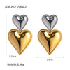 Wholesale Stainless Steel Heart Shaped Love Earrings With Contrast Color And Electroplating For Women