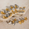 Wholesale Stainless Steel Heart Shaped Love Earrings With Contrast Color And Electroplating For Women