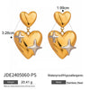 Wholesale Stainless Steel Heart Shaped Love Earrings With Contrast Color And Electroplating For Women