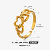 Wholesale Stainless Steel Heart Shaped Love Ring For Women With 18K Gold Plated Electroplating