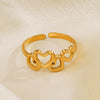 Wholesale Stainless Steel Heart Shaped Love Ring For Women With 18K Gold Plated Electroplating