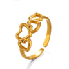 Wholesale Stainless Steel Heart Shaped Love Ring For Women With 18K Gold Plated Electroplating