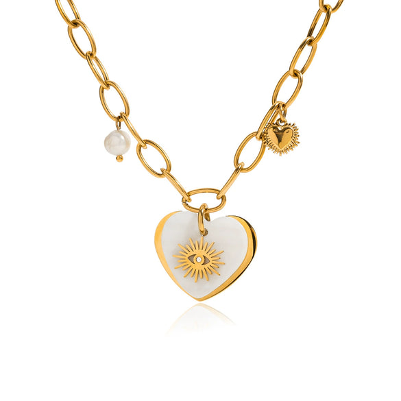 Wholesale Stainless Steel Heart Shaped Necklace For Women With Electroplating Light Luxury High End Clavicle Chain Non Fading Titanium Steel Jewelry